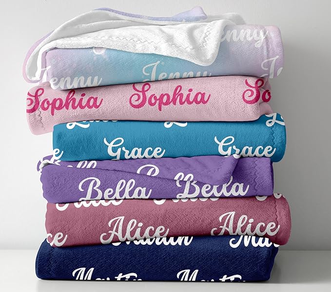 Ship Next Day,Custom Blanket with Name,Personalized Blankets for Kids,Customized Fleece Throw Blanket Christmas Blanket Gifts for Daughter Son