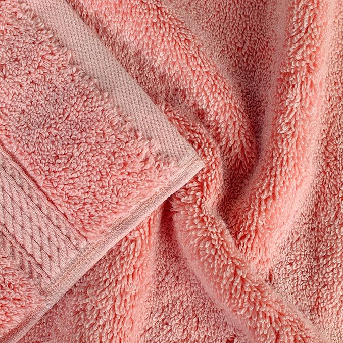 BLUENILEMILLS Madison Egyptian Cotton Towels, Towel Set for Bathroom, Shower, Hotel, Plush, 900 GSM, Highly Absorbent and Ultra-Soft Towels, Bath Essentials, 8 Piece Assorted Towel Set, Tea Rose