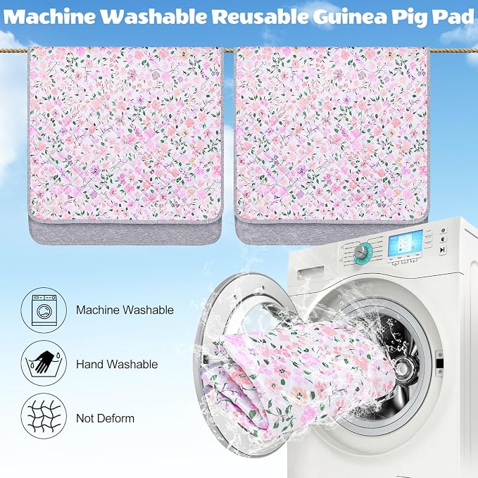 Unicorn Catcher 2 Pack Washable Guinea Pig Cage Liner, Waterproof Bedding | Reusable Absorbent Bedding For Rabbits, Hamsters, And Hedgehogs With A Leak-Proof Design To Keep Cages Dry And Clean