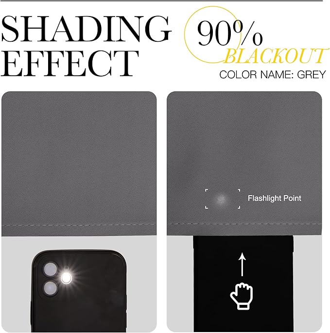 NICETOWN Short Curtains, Grey Window Curtains for Bedroom, Home Decoration Thermal Insulated Rod Pocket Blackout Blinds & Drapes for Small Windows (Gray, 2 Panels, W29 x L30 -Inch)