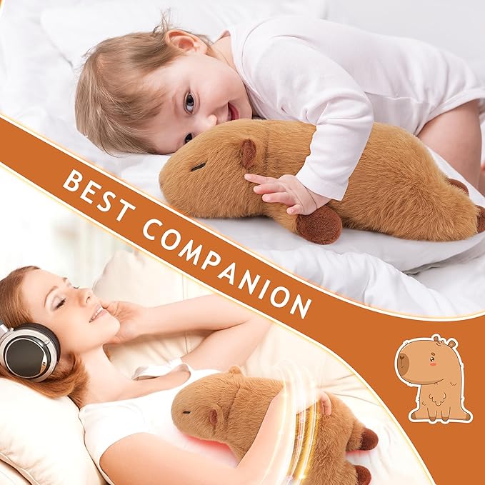 1.8lb Capybara Microwavable Heating Pad-14'' Cuddly Capybara Heating Pads for Cramps &Period Pain Relief for Women,Heatable & Coolable Stuffed Animals Bedtime Birthday Gift for Women Kids