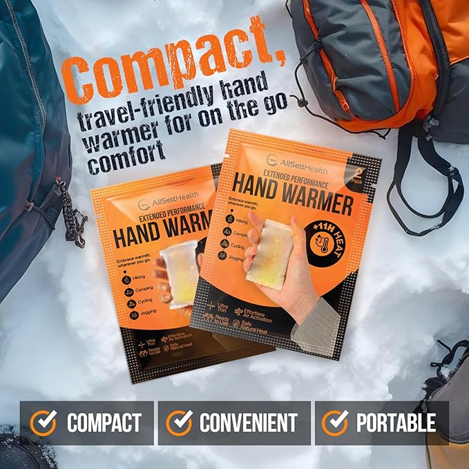 Natural Hand Warmers Disposable - Air Activated 11 Hours of Consistent Natural Heat Handwarmers Pack - Easy Activation | Portable Hot Hands Hand Warmers Bulk, Hot Heat Pack