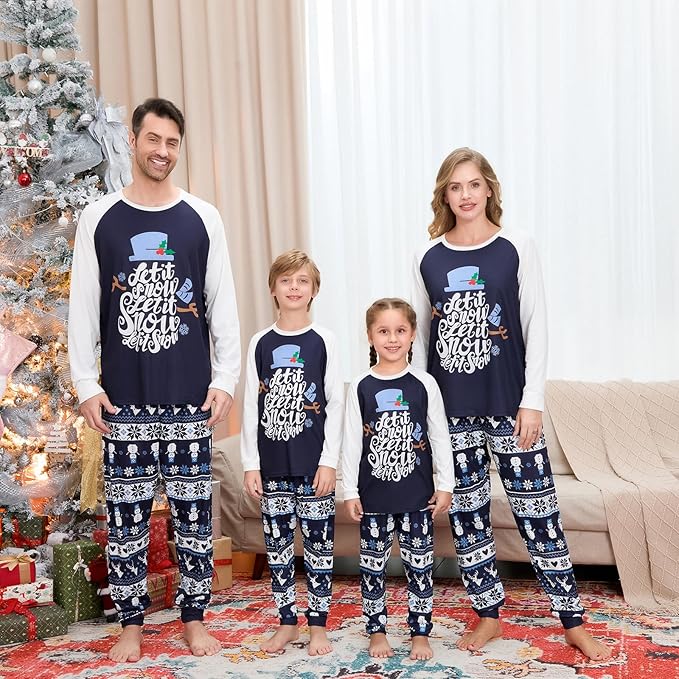 Christmas Family Pajamas Set Matching Holiday Plaid Sleepwear Set Reindeer/Tree Print Loungewear for Xmas Eve