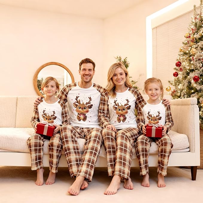 WephuPSho Christmas Family Matching Pajamas, Festive Xmas Jammies Sets for the Whole Family, Holiday Pjs Christmas