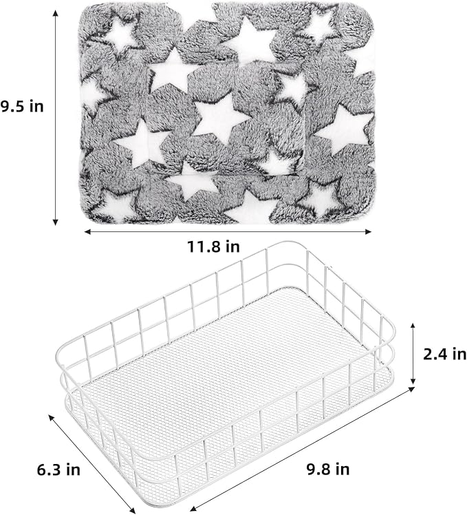 Rat Cage Platform with Mat, Chew Resistant Hanging Squirrel Ledge | Hanging Guinea Pig Cage Small Animals Platform Accessories, Animal Habitat Chinchilla Bed for Squirrel, Hamster, Parrot