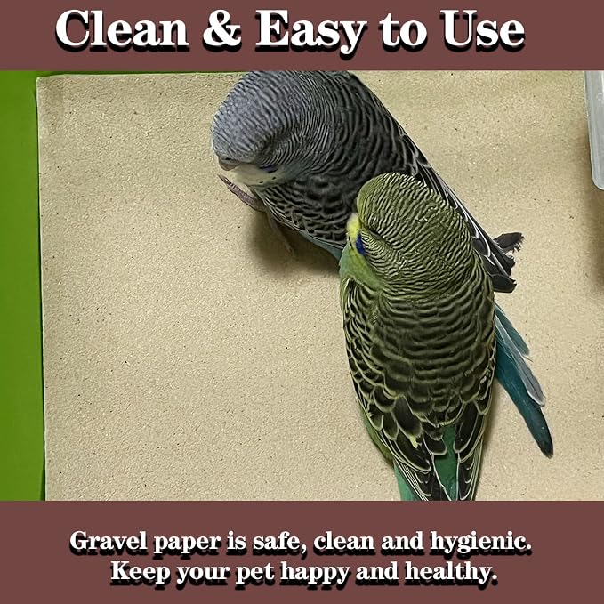 30pcs Gravel Liner Paper for Bird Cage, 11 x 17 inch Birdcage Liner Bedding Calcium Paper Special for Bird Cage in Sea Sand Pick Your Size (30)