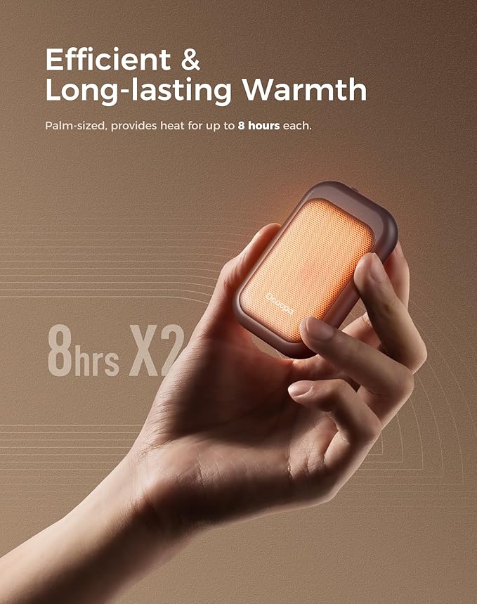 OCOOPA Magnetic Rechargeable Hand Warmers 2 Pack, Card-Style Electric AI Hand Warmers, 8hrs x2, UL Certified, Pocket Portable Hands Heater for Men Women, Hunting Essentials, UT4 Young