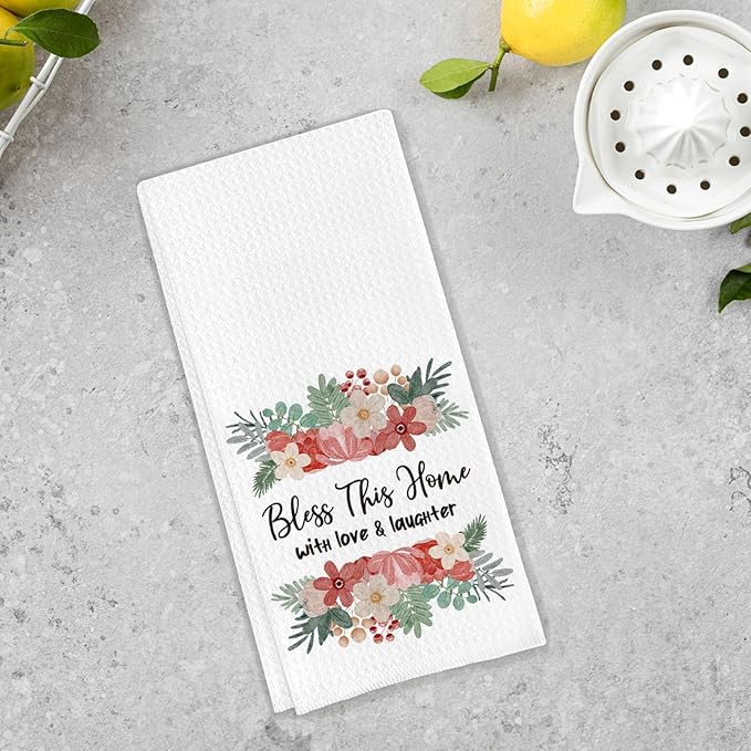 Bless This Home Bathroom Towels Gifts for New Homeowners, Kitchen Absorbent Towels 2025 Housewarming Gifts Suitable for Men Women 16 * 24in