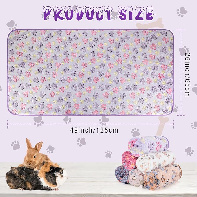 YUEPET Waterproof Guinea Pig Blankets 6 Pack, Fleece Cage Liners, L | Guinea Pig Fleece Cage Liners, Waterproof Backing, Machine Washable, Soft Fleece Surface, 48 x 24 in