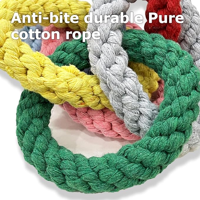 Sugar Glider Toys, Cotton Rope Climbing Rings, Colorful Hanging Toy | Cage Accessories for Rats, Squirrels, Birds & Small Pets – Chewable & Durable, Fun Activity for Enrichment, Easy to Hang