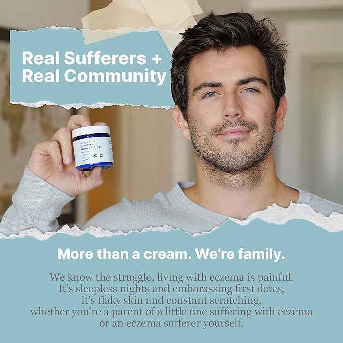Natural & Soothing Eczema Cream - Hydrating & Nourishing Psoriasis Cream with Sea Moss & Colloidal Oatmeal - Quick Absorbing Anti Itch for Dry Sensitive Skin (4oz)