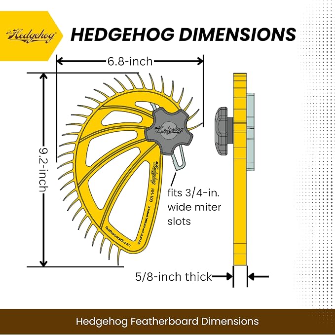 Hedgehog Spiral-Shaped Safety Featherboard - Easy One-Knob Setup | Premium DuPont Nylon Prevents Kickback for Perfect Cuts