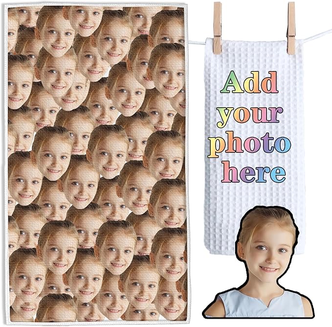 ubmpj Personalized Kitchen Towel Custom Waffle Weave Towel Gift for Housewarming Wedding Friend Birthday