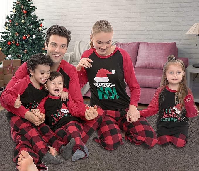 Matching Family Christmas Pajamas Sets, Holiday PJs with Top and Pants, Cute 2 Piece Sleepwear for Couples/Women/Men