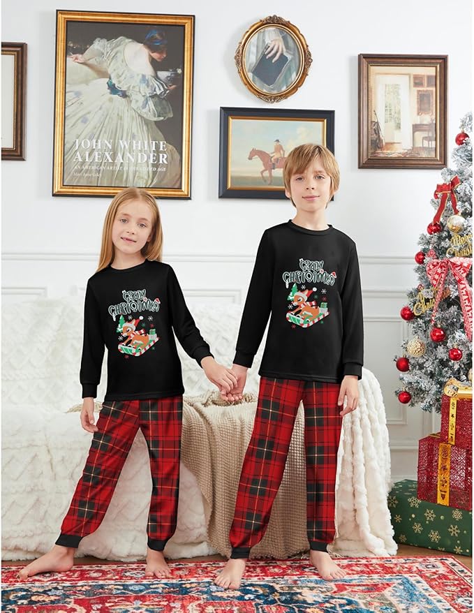 WephuPSho Christmas Family Matching Pajamas, Festive Xmas Jammies Sets for the Whole Family, Holiday Pjs Christmas