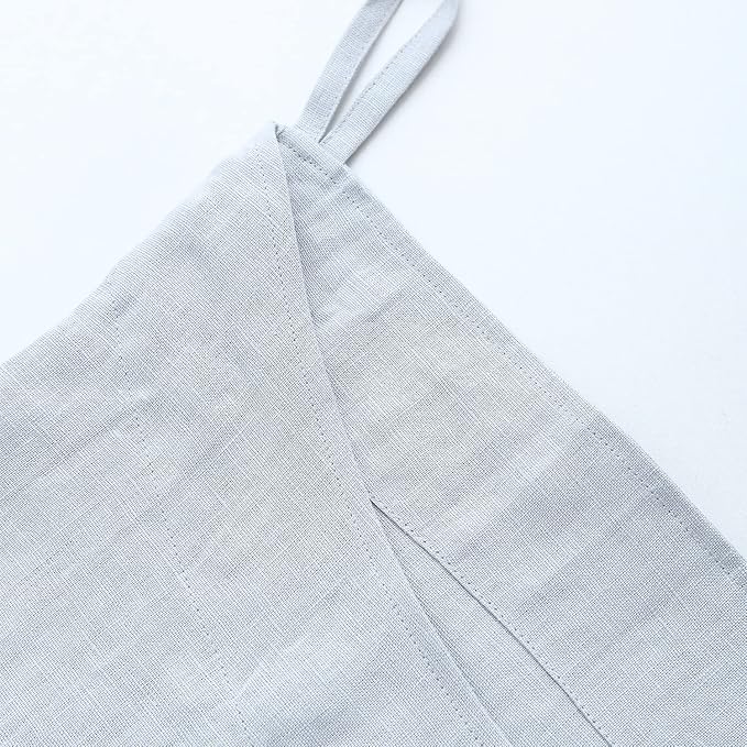 Amazhiyu Pure Linen Over The Door Laundry Hanging Hamper Bag for Holding Dirty Clothes and Saving Space Dusty Blue