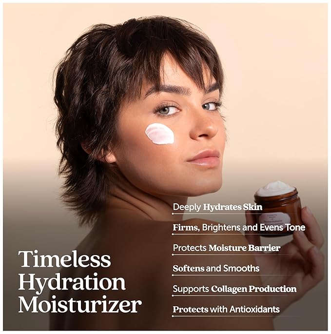 Cosmette Timeless Hydration - Anti Aging Hyaluronic Acid Face Moisturizer with Squalane, Ceramides, Vitamins C & E, Rosehip & Tamanu Oil - Vegan, Natural Skin Care for Clean Beauty, 2 Fl Oz