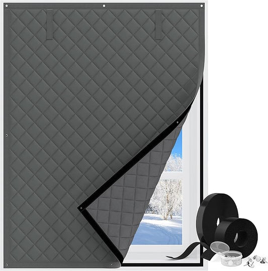 Thermal Window Cover for Winter,47" X 63" for Window Insulation for Summer Heat, Oxford Cloth Cotton Layer Thermal Window Cover to Keep Heat, Window Heat Blocker Fits Up to 3 x 5 Ft Window