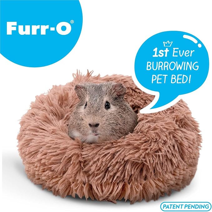 Paw Inspired Furr-O Burrowing Pet Bed Enrichment, Removable Base, Beige | Cozy Carrier Toy, Zip-On Spandex and Fleece Bottoms, Hideout Cage Accessories for Guinea Pigs, Hamsters, Small Pets, Animals