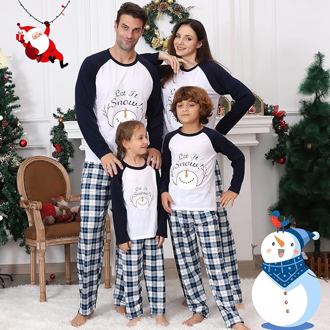 ANGELGGH Matching Christmas Pajamas for Family, Cute Vacation PJs Sets for Couples/Women/Men, Xmas 2 Piece Jammies Sleepwear