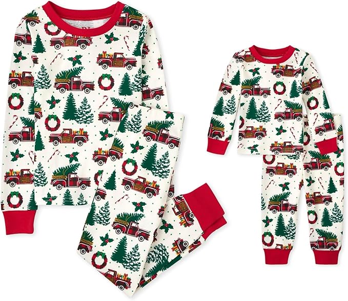 The Children’s Place Family Matching, Christmas and Holiday Pajama Sets, Cotton