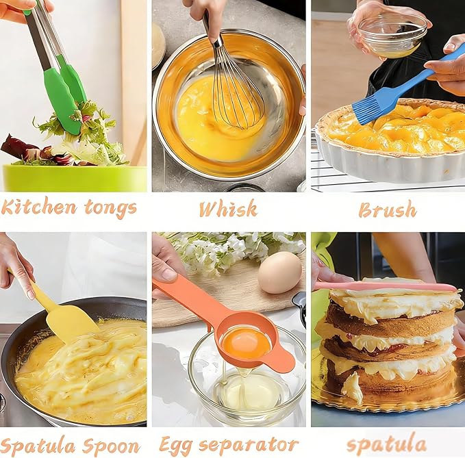 Umite Chef Mixing Bowls with Lids Set, 26Pcs Colorful Stainless Steel Bowls Set, Nesting Bowls with Grater Attachments, Large Kitchen Bowls Set with Non-Slip Bottoms for Mixing & Serving