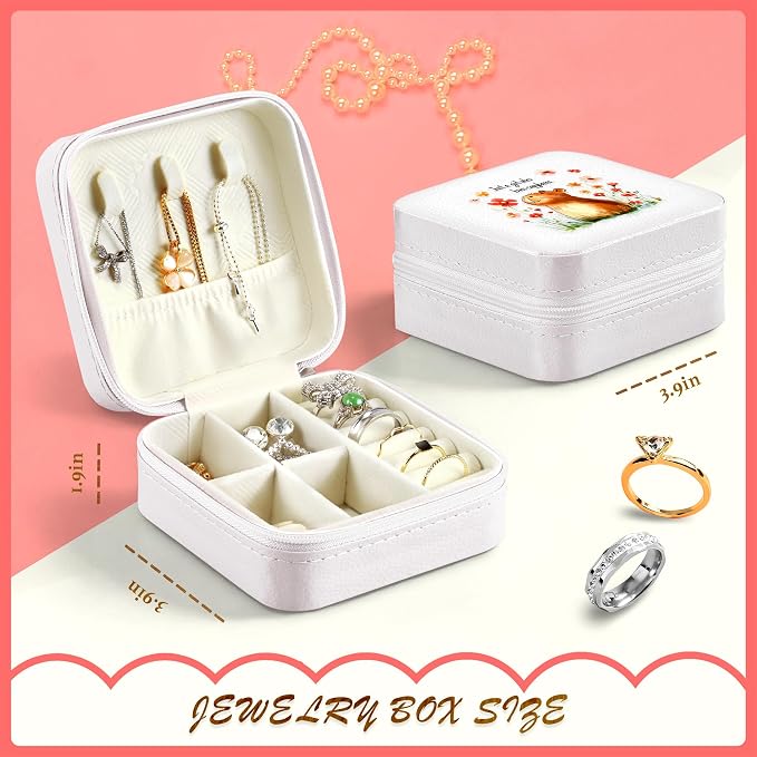 Capybara Jewelry Box, Gifts For Kids Teens Girls, Capybara Lovers Stuff Items Accessories Things Merchandise Decor Merch, Travel Ring Earrings Necklace Organizer Holder!