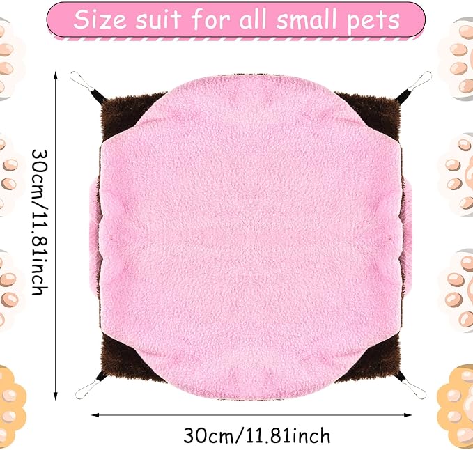 3 Tier Ferret Rat Hammock,Guinea Pig Cage Accessories,11.8x11.8 Inches,Pet Cage Hanging Bunkbed Hammock for Small Animals,Guinea Pig,Ferret,Kitten,Squirrel,Chinchilla,Rat,Parrot | Rat Hammock for Cage, Pet Cage Hanging Hammock, Small Animals, Guinea Pi...