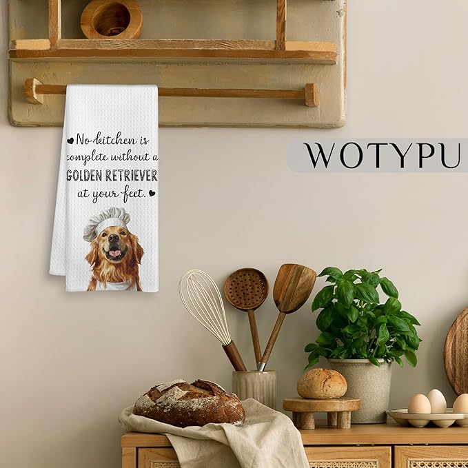 Golden Retriever Gifts Kitchen Towels, Gifts for Golden Retriever Lovers Dish Tea Towels for Kitchen, Dog Lovers Gifts Decorative Hand Towel, 16x24 Inch