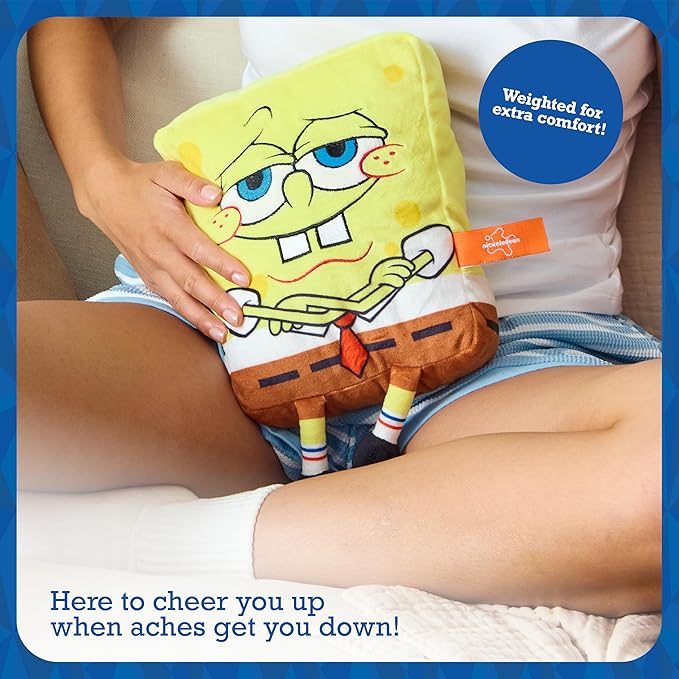 Happy Helpers SpongeBob By Relatable, The Cozy Comfort That's Anything But Boring, Get Relief With This Plush Heating Pad For Period Cramps and Body Pain, Includes 1 Microwavable SpongeBob Heating Pad