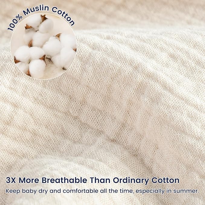 PHF 100% Muslin Cotton Baby Sleep Sack, 18-24 Months Baby Wearable Blanket with 2-Way Zipper, 2 Pack Soft Breathable Cooling 0.5 TOG X-Large Size Sleeveless Sleeping Bag for Boys/Girls, Woodland