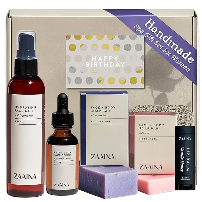 ZAAINA Birthday Gift Set for Women - Bath Gift Basket Set, Body Care Set for Her, Relaxing Spa Kit, Spa Package, Self Care Kit for Women, Pampering Home Spa Kit (DELUXE Spa Set)