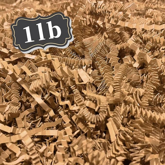 1 LB Brown Crinkle Cut Paper Shred Filler Great for Gift Wrapping, Basket Filling, Birthday, Wedding, Halloween, Thanksgiving, Christmas Day New Year Party Decorations Filling Supplies
