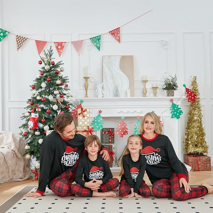Matching Family Christmas Pajamas Set Elk/Tree/Plaid Holiday Sleepwear Xmas Family Jammies
