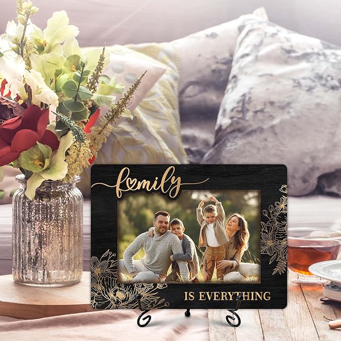 SIXEIGHT Family Definition Picture Frame Family Is Everything Wooden Photo Frame Natural Wood Picture Frame for Families Dad Mom Grandparents Father from son Desk Decor 4x6 Photo Frame-A19
