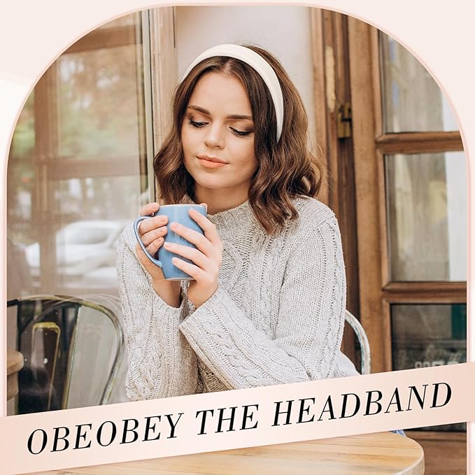obeoby Trendy Headbands for Vintage Inspired Sundresses, Wide Headband Non Slip Hair Bands Hair Accessories for Mother's Day Gift(5Pcs)