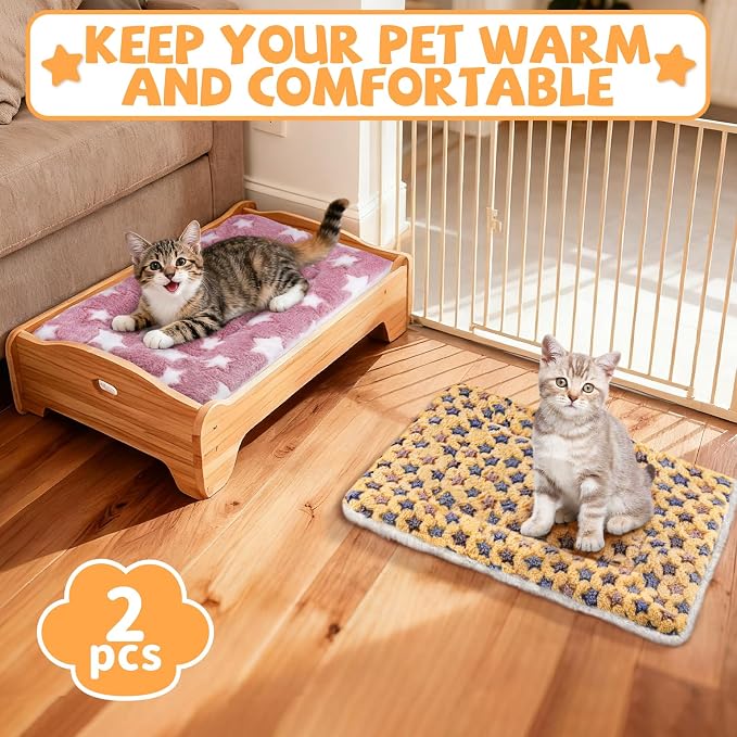 2 Pcs Guinea Pig Bed, Washable Rabbit Bunny Bed Mat Warm Small Animal Bed Pad Guinea Pig Pillow Pet Bed Mat for Chinchilla Hedgehog Ferret (19.3" x 12.6")