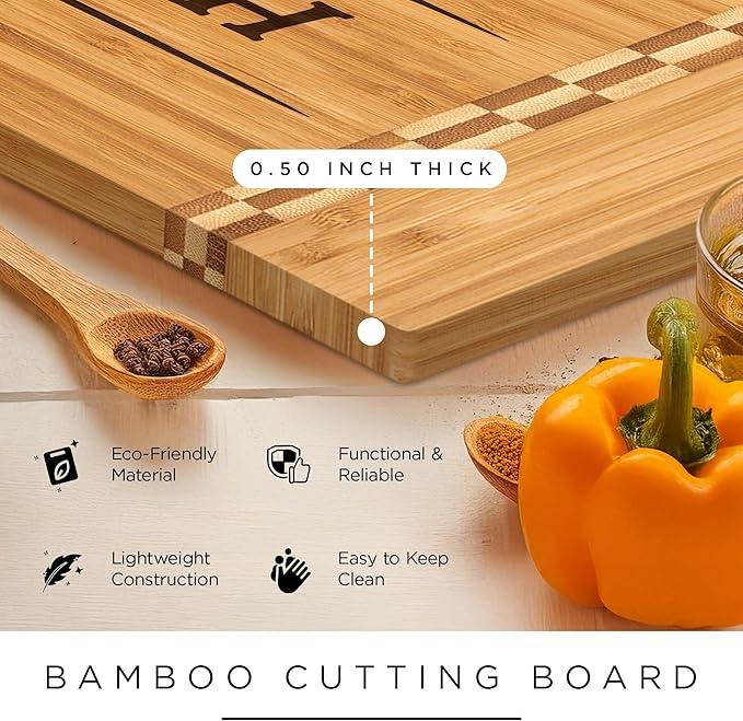 Personalized Cutting Board, Custom Engraved Bamboo Wood Cutting Boards, Customized Name Kitchen Charcuterie Board, Christmas, Housewarming Gift, Multiple Sizes, Engraved in USA by My Sign Center