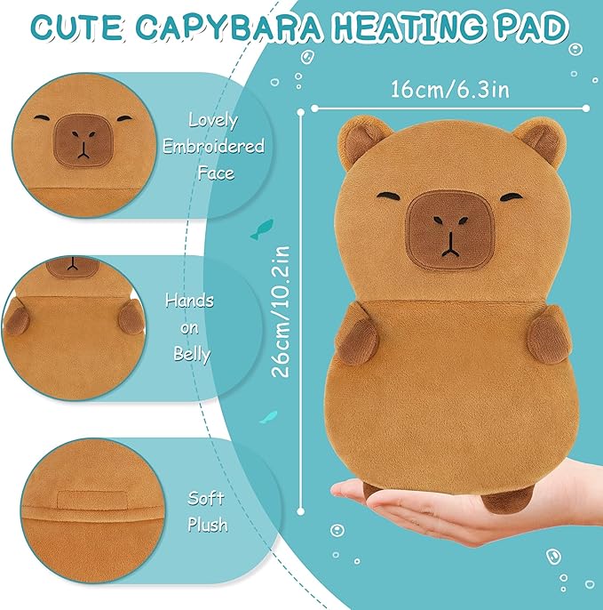 Capybara Microwavable Heating Pad for Kids Women,Cute Animal Microwave Heating Pad for Cramps & Period Pain Relief with Lavender Scented,Heated Pad for Neck Knee,Warmer Pad for Birthday Mother's Day