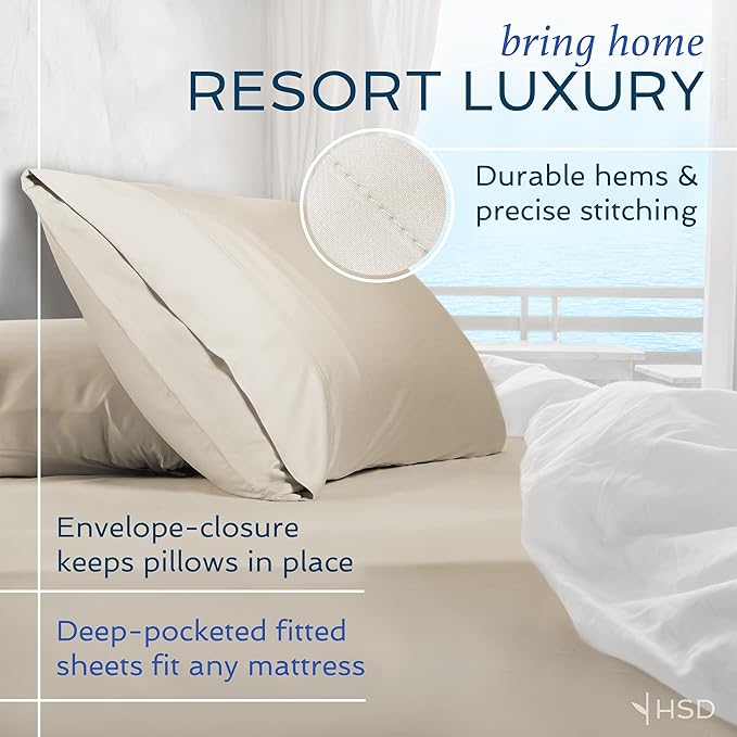 Hotel Sheets Direct 3 Piece Bed Sheet Set Twin XL Size, 100% Viscose Derived from Bamboo Sheets Set with 1 Pillowcase, Cooling & Breathable Luxury Bedding, Moisture-Wicking & Silky Soft Texture, Gray