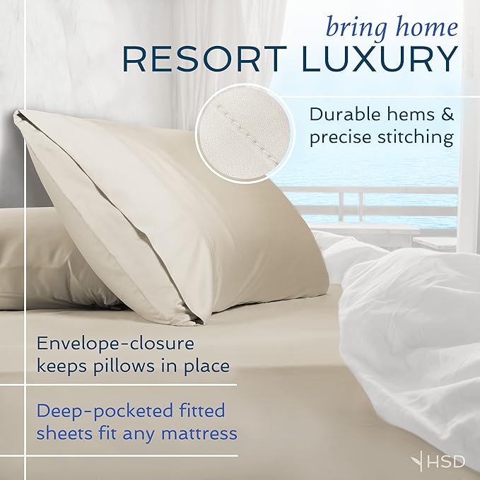 Hotel Sheets Direct 4 Piece Bed Sheet Set Full Size, 100% Viscose Derived from Bamboo Sheets Set with 2 Pillowcases, Cooling & Breathable Luxury Bedding, Moisture-Wicking & Silky Soft Texture, Purple