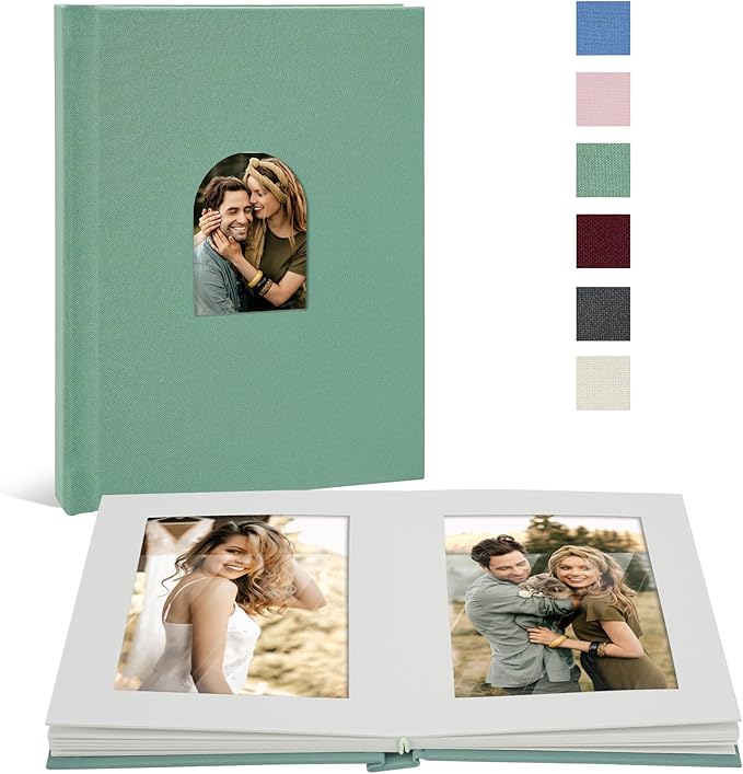 Vienrose Premium Small Photo Album 4x6 for 30 Pictures, Linen Cover Photo Book with Writing Space, Ideal for Wedding Albums, Baby Books, and Travel Journals