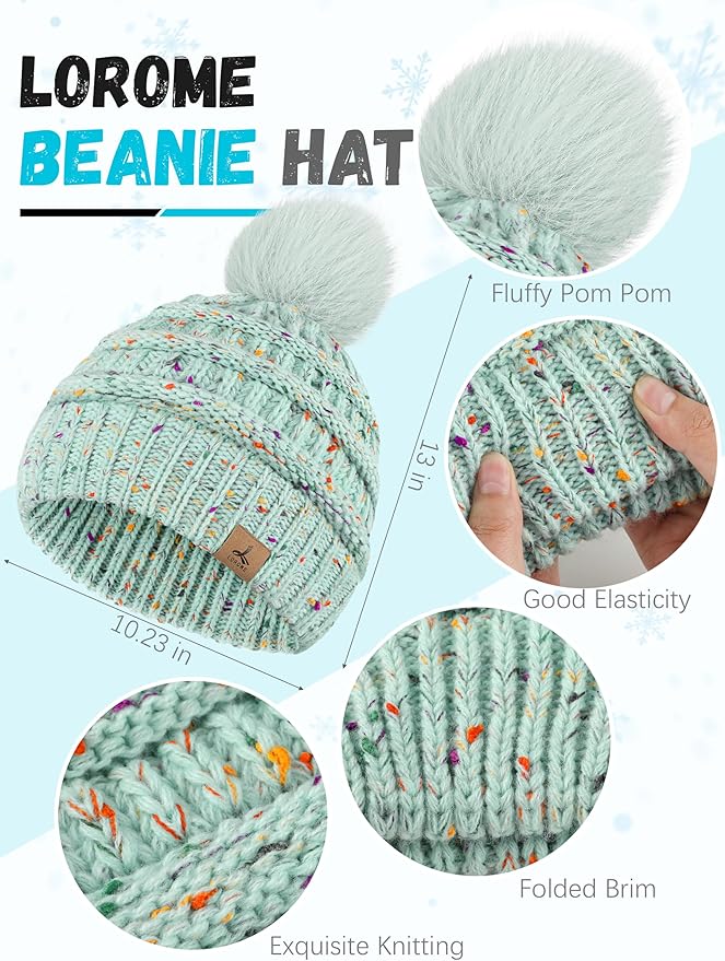Winter Hat Scarf Gloves and Ear Warmer, Warm Knit Beanie Hat Touch Screen Gloves Set Winter Gifts Neck Scarves for Women