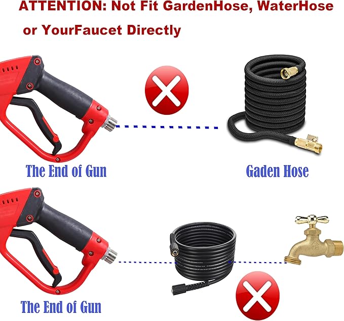 Tool Daily Pressure Washer Gun with Replacement Wand Extension, 30 Degree Curved Rod, 5 Nozzle Tips, 4000 PSI