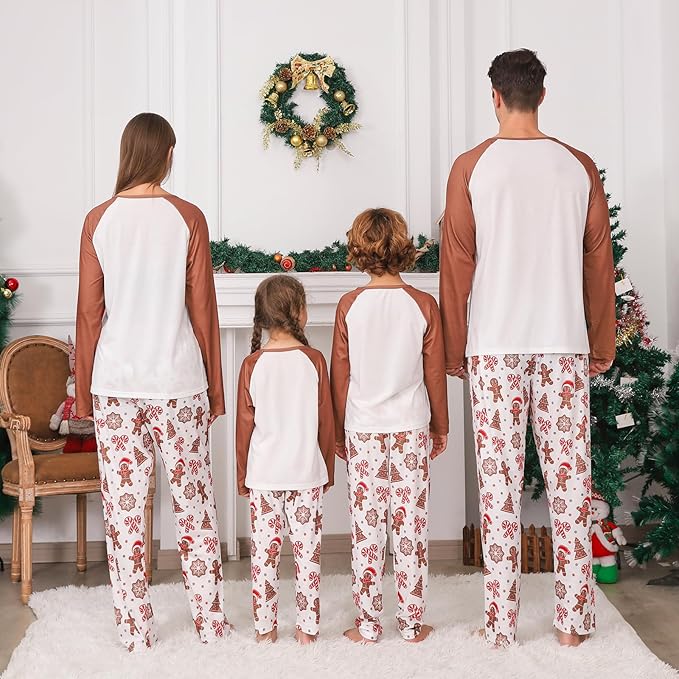 PYAEAS Matching Family Pajamas Sets Christmas PJ's Jammies Holiday Sleepwear Loungewear for Adult Women Men Xmas Outfits