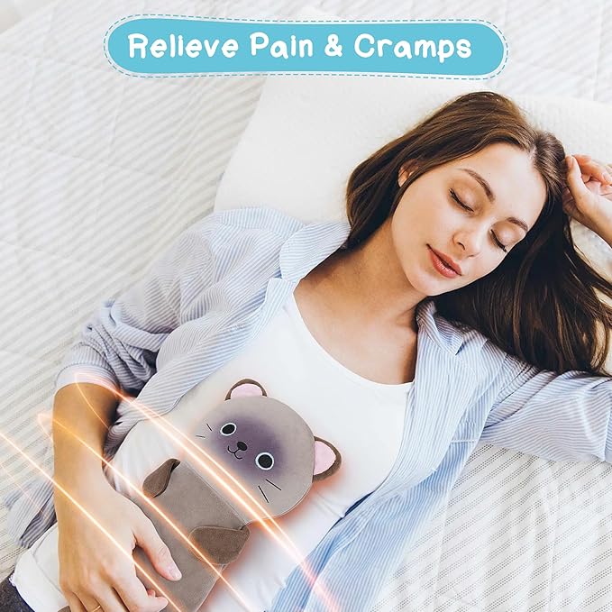 Microwave Heating Pad for Period Cramps & Pain Relief, Siamese Cat Microwavable Heating Pads for Kids Birthday, Animals Heating Pad for Women Mother's Day, Cat Plush Warmer for Shoulder Neck Knee Back