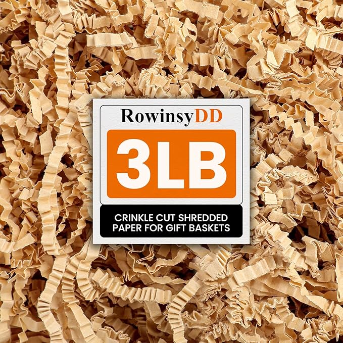 3LB Kraft Crinkle Paper Filler, Brown Cut Shredded Paper for Gift Baskets Packaging Wrapping Cushion Stuffing Box Filler for Easter Christmas Wedding Birthday Bridesmaid