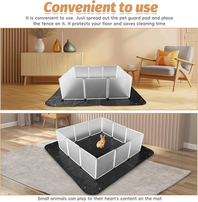 PINVNBY 59"x59" Thickening Waterproof Pet Playpen Mat, Guinea Pig Cage Liner Washable Tarp Bottom Reusable Base for Rabbits, Bunny, Ferrets and Other Small Animals, 1 PCS