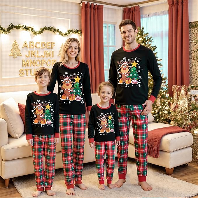 WephuPSho Christmas Family Matching Pajamas, Festive Xmas Jammies Sets for the Whole Family, Holiday Pjs Christmas