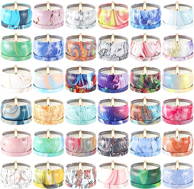 Set of 36 Scented Candle Gift Set,Natural Pure Soy Wax Aromatherapy Candles Essential Oils for Home and Women